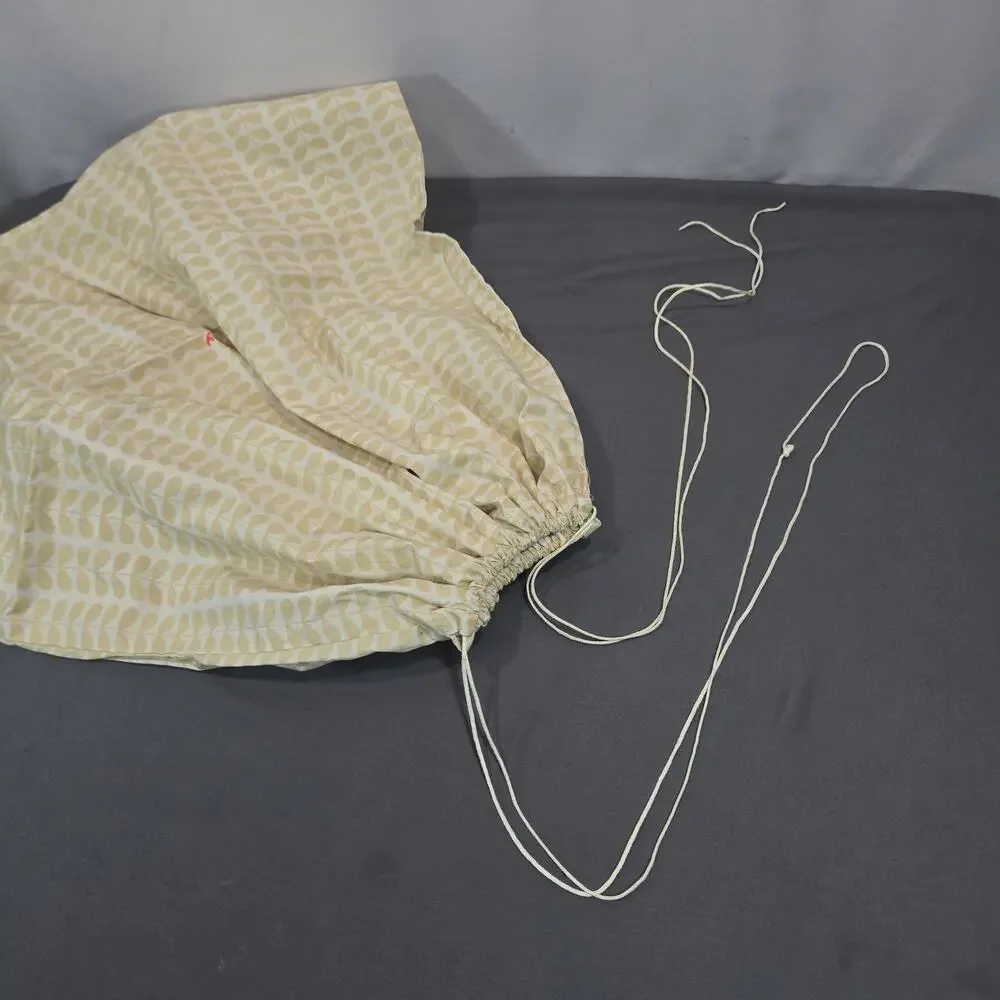 Orla Kiely Stem Print Cotton Drawstring Dust Bag Cream Yellow Large 22x23